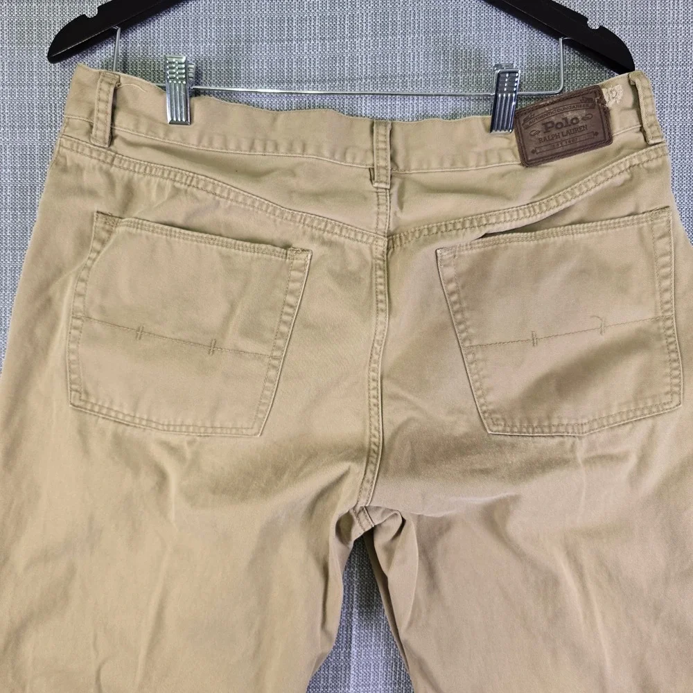 Polo Ralph Lauren 650 Straight Leg Pants Mens 36x34 Sand 5-Pocket Twill Classic